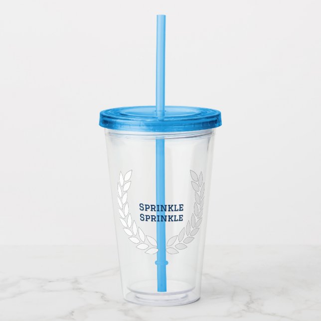 Boujee Blue Sprinkle Sprinkle Tumbler with Straw (Front)