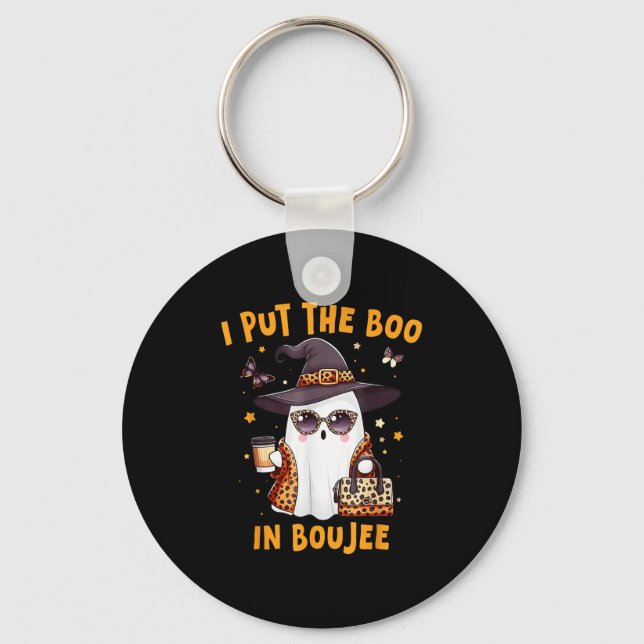 Boujee Boo Jee Soky Ghost Nk Halloween Pumpkin Cos Keychain (Front)