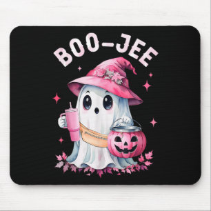 Boujee Boo Jee Spooky Ghost Pink Halloween Pumpkin Mouse Pad
