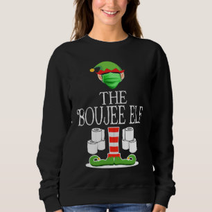 Boujee Elf wearing Mask Toilet Paper Christmas Sweatshirt