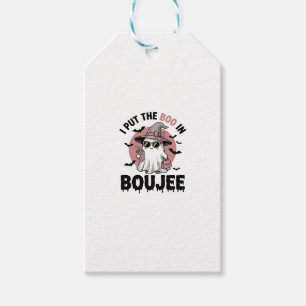 Boujee Ghost Halloween Vintage Engraving Design_1 Gift Tags