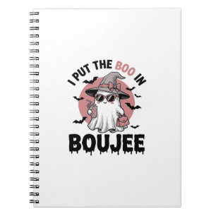 Boujee Ghost Halloween Vintage Engraving Design_1 Notebook