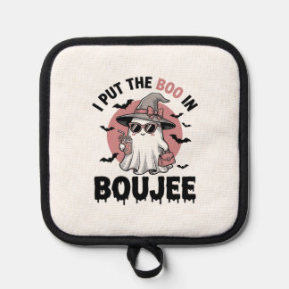 Boujee Ghost Halloween Vintage Engraving Design_1 Pot Holder