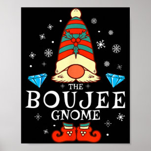 Boujee Gnome Xmas Family Matching Group Christmas Poster