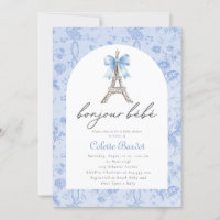Boujour Bebe Paris French Toile Blue Baby Shower