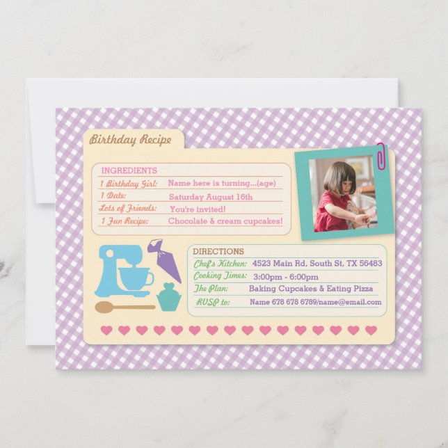 Boulangerie Baking Photo Recette Carte Anniversair (Devant)