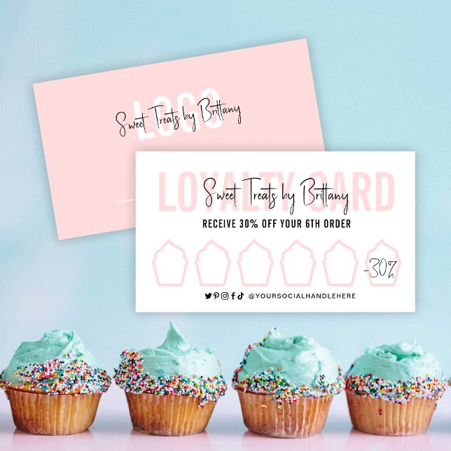 Boulangerie Carte de fidélité Cupcake Feminine Scr (Créateur téléchargé)