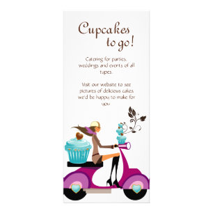 Boulangerie Carte en rack Cupcake Scooter Bleu