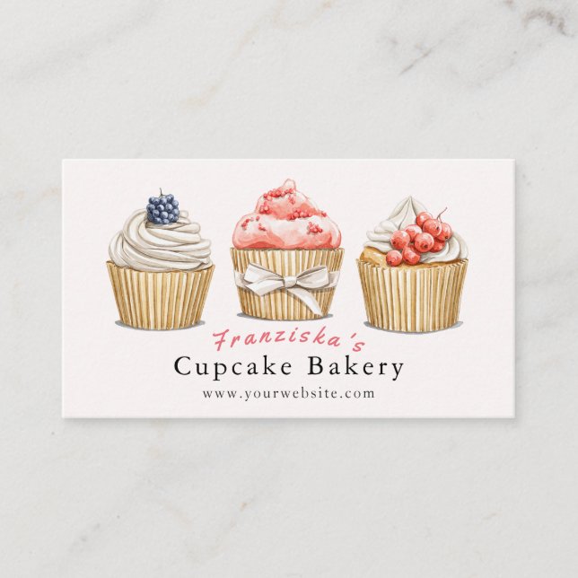 Boulangerie Cupcake Boulangerie rose pâle Carte de (Devant)