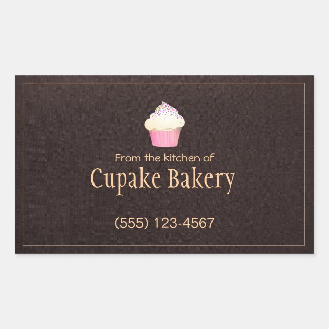 Boulangerie Cupcake Carte de visite Étiquette Brow (Devant)