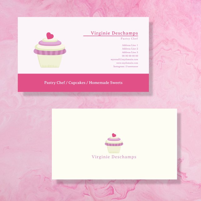 Boulangerie Cupcake ou chef pâtissier Carte de vis (Cupcake Business Card)