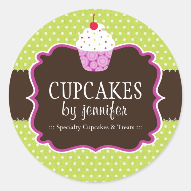 Boulangerie Cupcake Stickers Emballage (Devant)