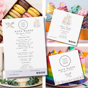 Boulangerie de gâteaux Votre propre logo Café Menu