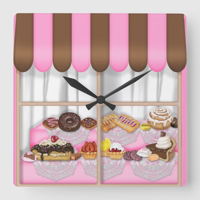 Boulangerie Fenêtre Douce Treat horloge (Recto)