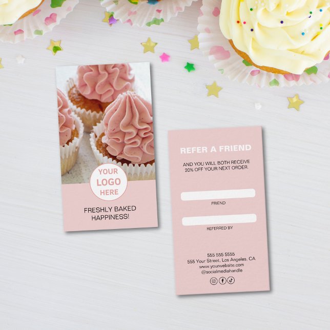 Boulangerie Logo personnalisé Carte de référence p (Bakery Custom Logo Business Referral Card)