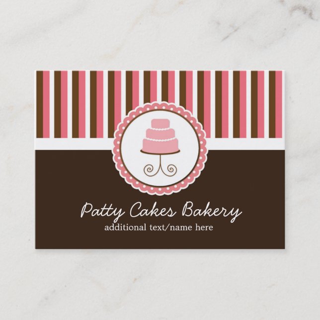 Boulangerie Pink Cake & Stripes Chubby Carte de vi (Devant)