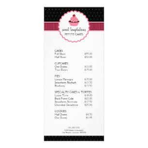 Boulangerie Whimsical Cupcake Cartes en rack rose
