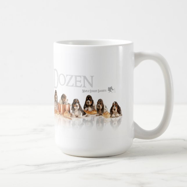 Boulangers douzaine tasses de chiots de Basset (Droite)