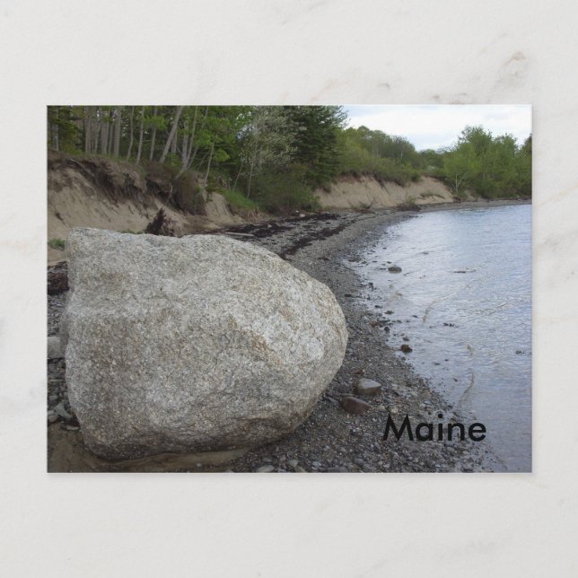 Boulder at Marlboro Beach, Maine Postcard (Front)