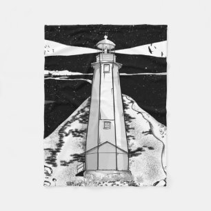 Boulder Bank Lighthouse Fleece Blanket
