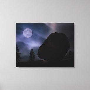 Boulder by Moonlight   Yosemite National Park Canvas Print