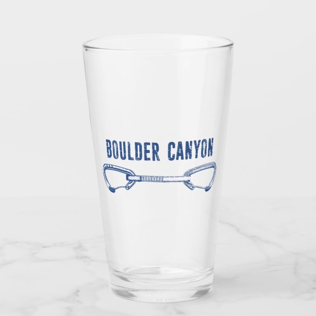 Boulder Canyon Colorado Climbing Quickdraw Glass (Front)