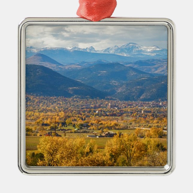 Boulder Colorado Autumn Scenic View Metal Ornament (Front)
