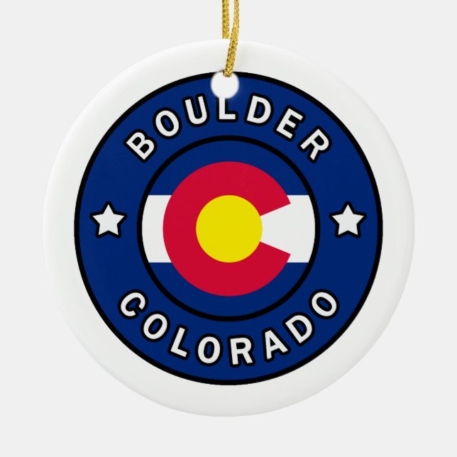 Boulder Colorado Ceramic Ornament (Front)