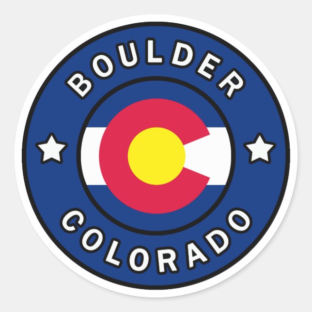 Boulder Colorado Classic Round Sticker (Front)