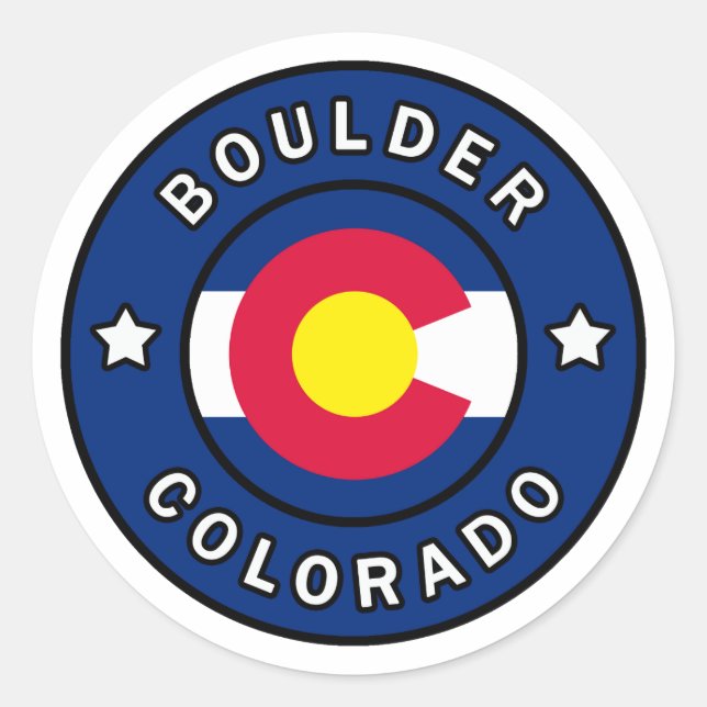 Boulder Colorado Classic Round Sticker (Front)
