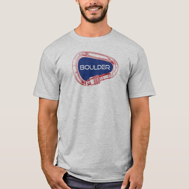 Boulder Colorado Climbing Carabiner T-Shirt (Front)
