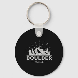 Boulder Colorado Co T Shirt Vintage Hiking Retro T Keychain