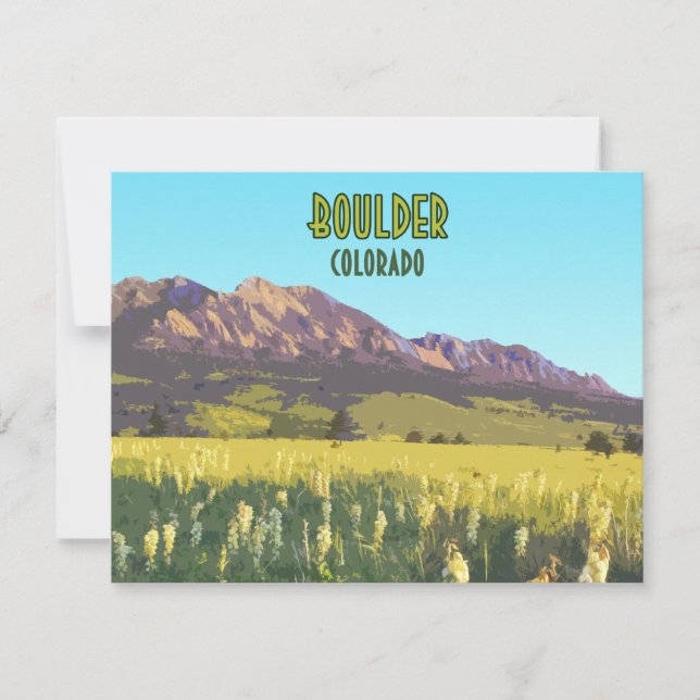 Boulder Colorado Flatirons Mountains Flat Card (Front)