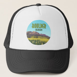 Boulder Colorado Flatirons Mountains Vintage Trucker Hat