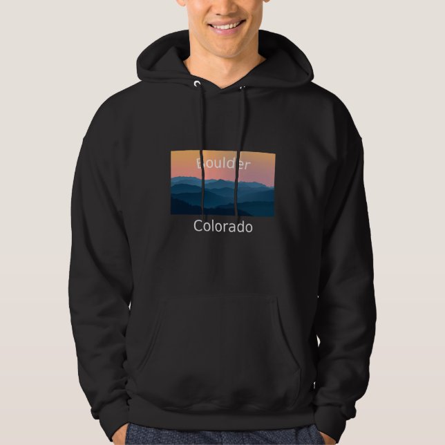 Boulder Colorado Mountain sunset hometown Hoodie (Front)