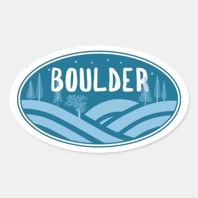 Boulder Colorado Outdoors Oval Sticker (Front)