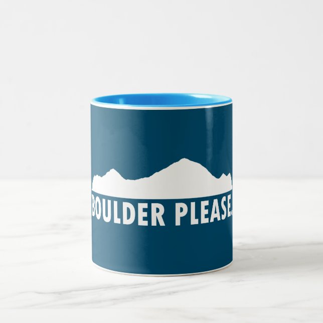 Boulder Colorado Please Two-Tone Coffee Mug (Center)