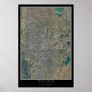 Boulder Colorado Satellite Poster Map