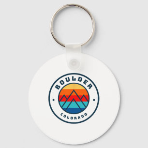 Boulder Colorado Skiing Snowboarding Family Ski Tr Keychain