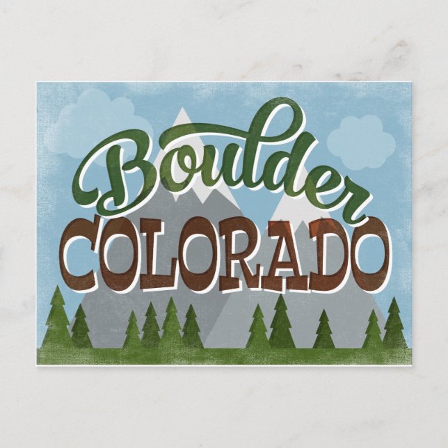 Boulder Colorado Snowy Mountains Postcard (Front)