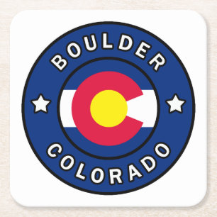 Boulder Colorado Square Paper Coaster