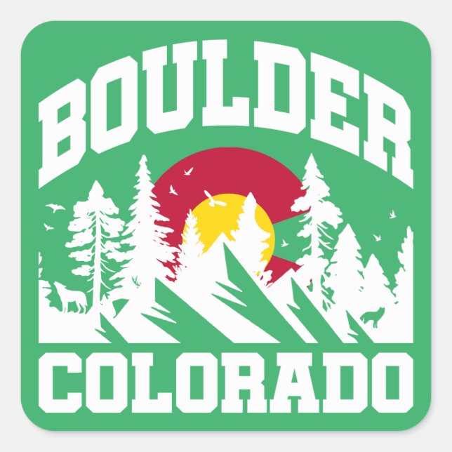 Boulder,Colorado Square Sticker (Front)