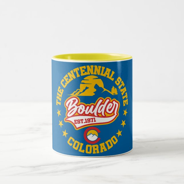 Boulder,Colorado Two-Tone Coffee Mug (Center)