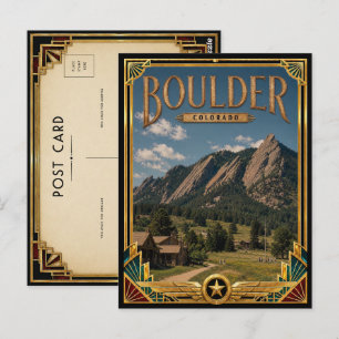 Boulder Colorado Vintage Art Deco Golden Age Postcard