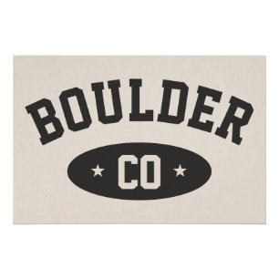 Boulder Colorado Vintage Sporty Typography Print