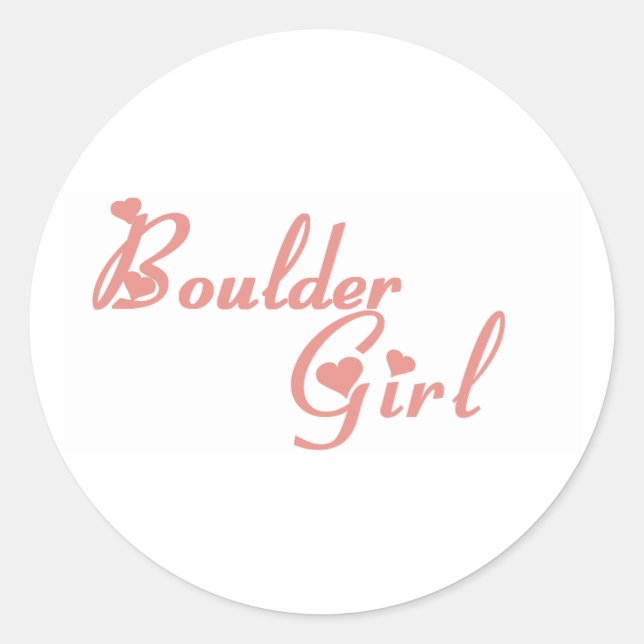 Boulder Girl tee shirts Classic Round Sticker (Front)