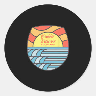 Boulder Reservoir Lake Colorado Co Sunset Souvenir Classic Round Sticker