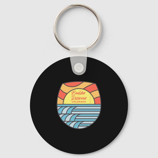 Boulder Reservoir Lake Colorado Co Sunset Souvenir Keychain (Front)