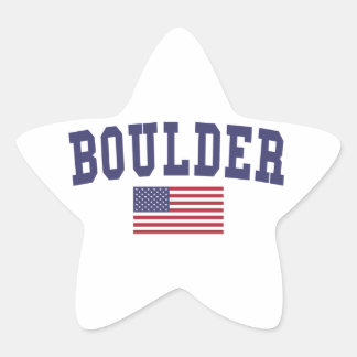 Boulder US Flag Star Sticker