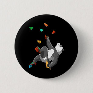 Bouldering And Rock Climbing Panda 2 Inch Round Button